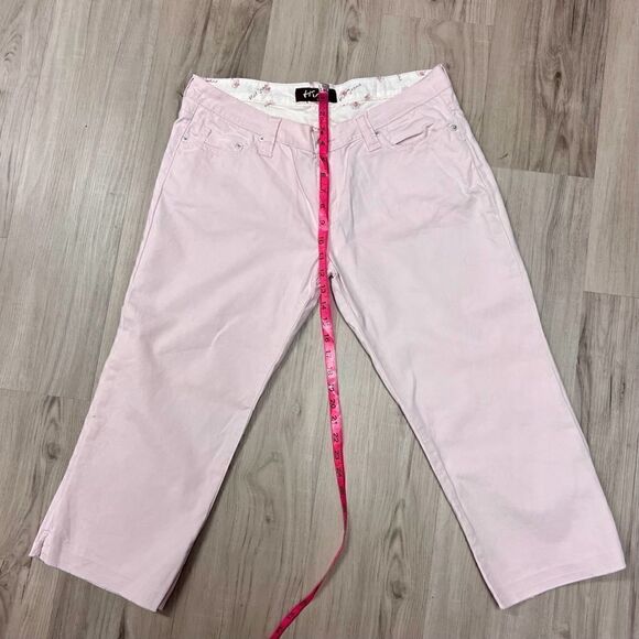Vintage y2k Hint capri corduroy jeans in light pink. NWOT sz 13 low rise - Picture 3 of 13